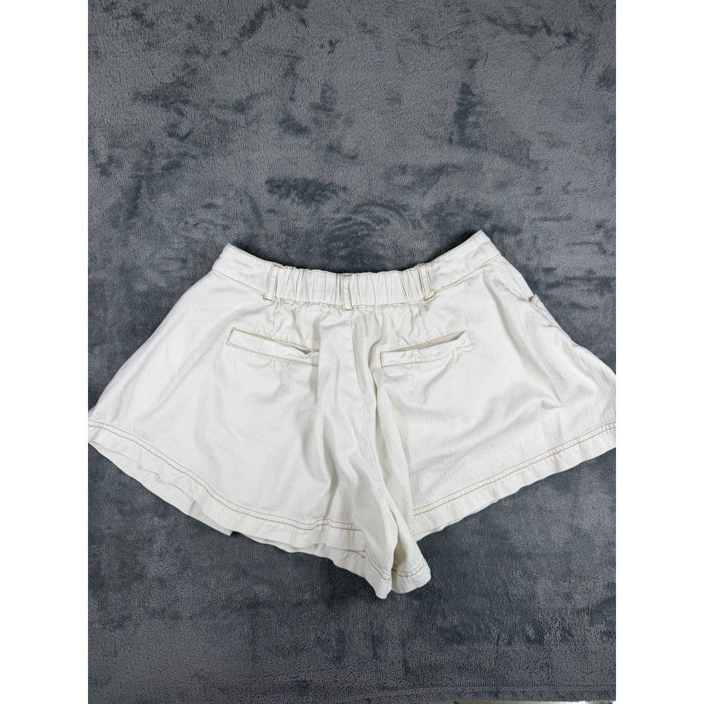 Anthropologie White Jean Skirty Shorts Wide Leg Flare A-Line Boho Chic Summer S - Picture 3 of 8